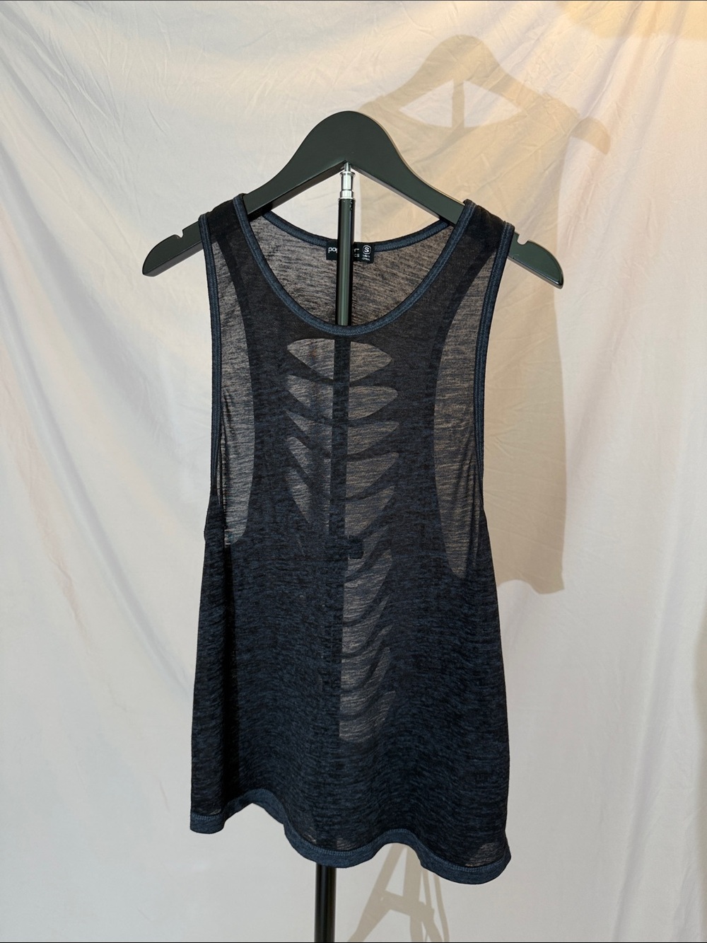 Bundle Black Sheer Ribbed Cutout Tank Top And Grey Breathable Tank